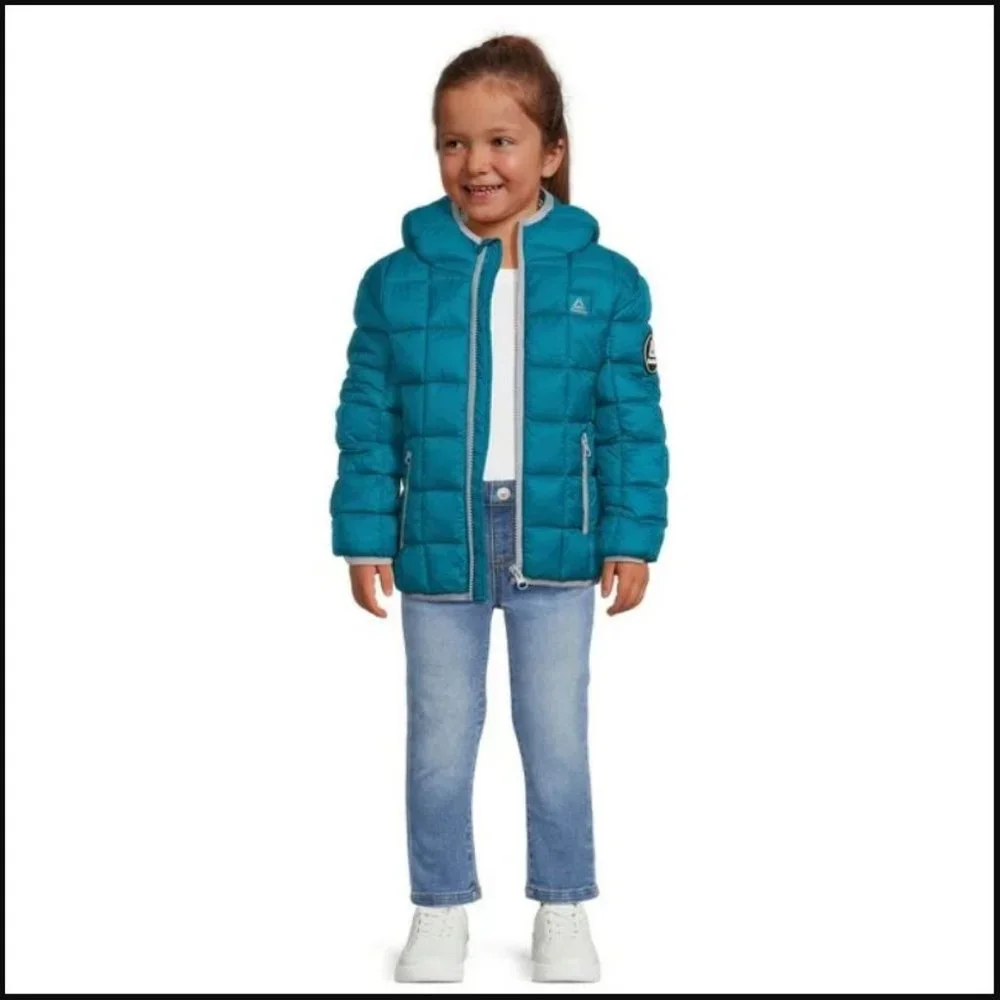 Reebok 18M Teal Blue Puffer Jacket Zipper 18 months NEW Easter Basket Gift NWT B